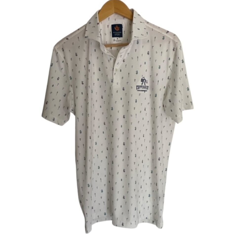 Donald Ross Sport Maurice Hawaiian Tito Print Golf Polo Shirt Medium
